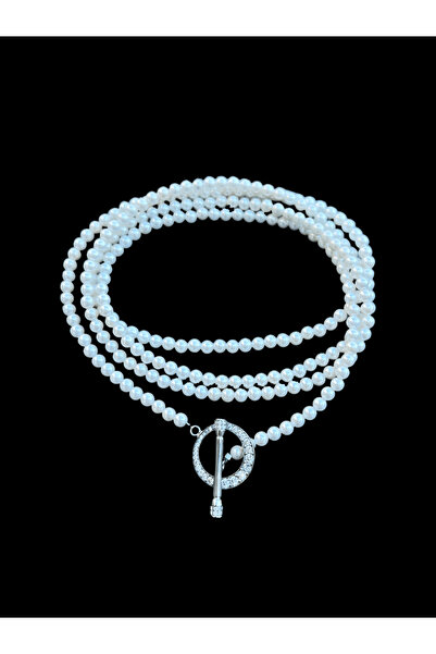 ohmygod jewelry 925 Argint Colier din argint 925 cu perle și cristale de zirconiu - Zoa