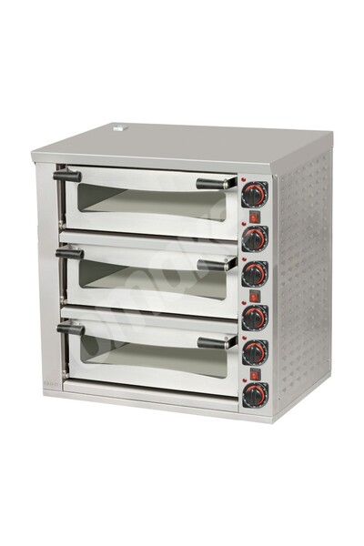 OMAKE Elektrikli Pizza Fırını 12XØ35 cm Kapasiteli 3 Katlı 72X72 Manuel