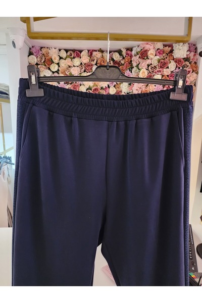 Gala-Xi Patterned Edges Dark Blue Pants Women