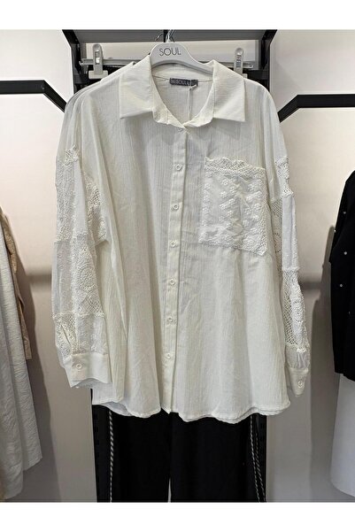 Soul cep ve kol dantel işlemeli gömlek