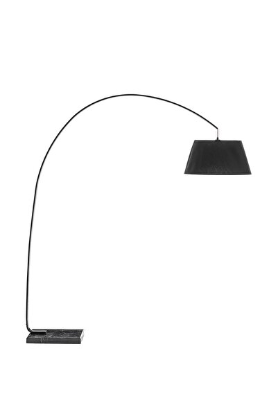 Enza Home Eliptic Modern Tasarım, Mermer Tabanlı Lambader - Siyah