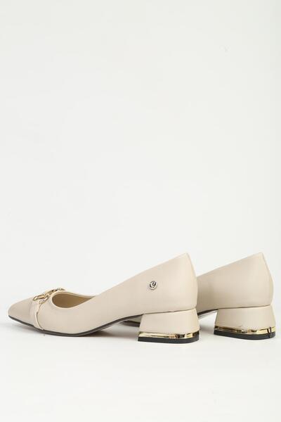 Pierre Cardin Bej Saten Topuklu Ayakkabı PC-55197