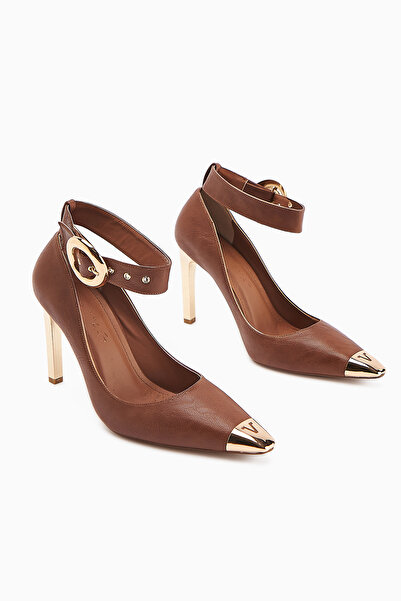 Limoya Jennica Tan Ankle Buckle Women's Heeled Shoes