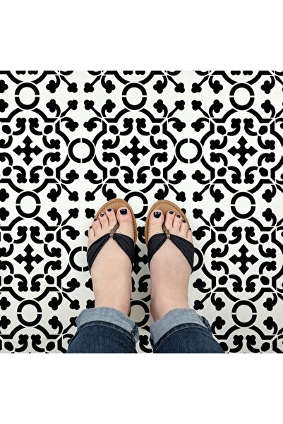 Maxrom Sablon Perete vopsire, tencuiala 0.7mm Isabelle Tile Stencil Refolosib...