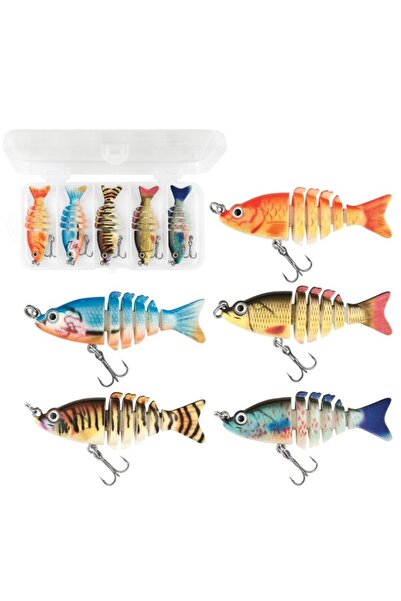 Baracuda Set de 5 wobblere multisecțiune într-o cutie de 6cm și 6gr.