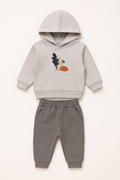 dinamik çocuk Cactus Themed Kangaroo Pocket Hooded 2-Piece Set Unisex Bottom Top 6-9-12-18-24Months