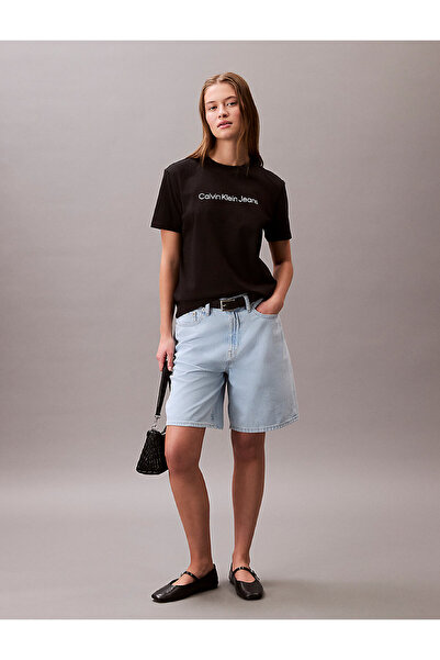 Calvin Klein Kadın Siyah Grafikli Tişört