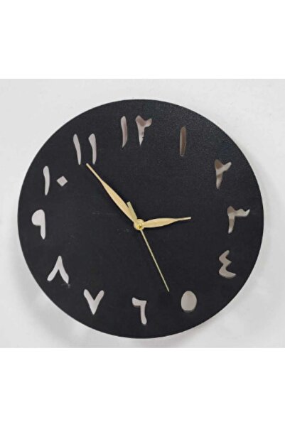 Numa Concept Arabic Wall Clock Black Mdf Wall Decoration Laser Cut 30X30 cm