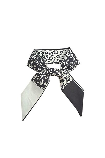 Pursehuit Eșarfă neagră, imprimeu animal, Saritha C1