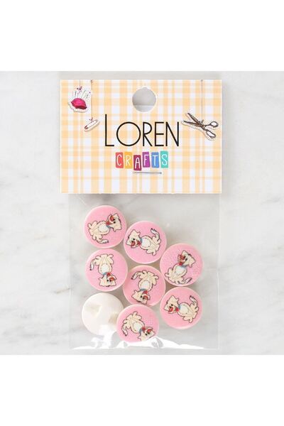 TEKNOART Loren Crafts 8-Piece Dog Button - 1032