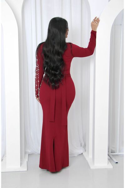 SELSAL Elegant long crystal embroidered dress