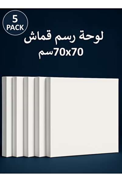 Taimi 70x70 cm Pre-Stretched Cotton Canvas – 5pcs for Acrylic & Oil Painting