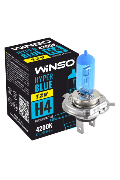 Winso Bec Halogen Hyper Blue H4 - 12V, 60/55W P43t-38 4200K