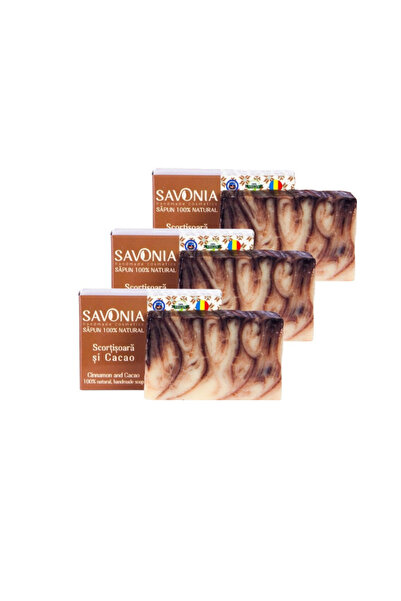 Savonia Set of 3 - Cinnamon and Cocoa Soap,