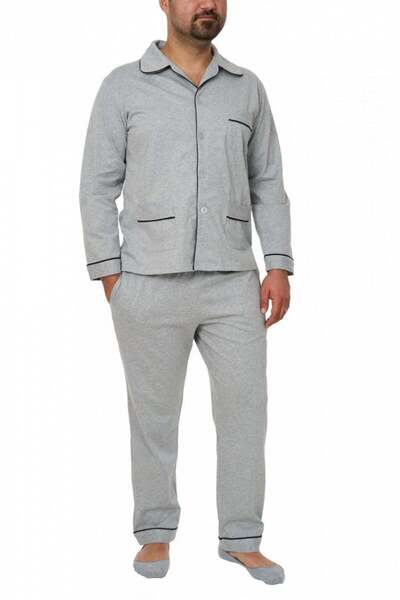Centini Cotton pajamas with buttons, Bernard, light gray