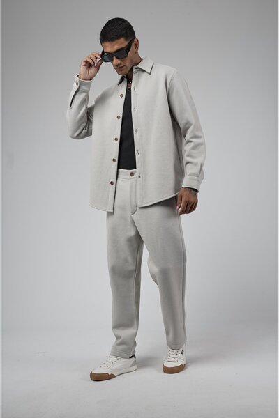 king brich Regular Fit Jacquard Men's Trouser Shirt Set