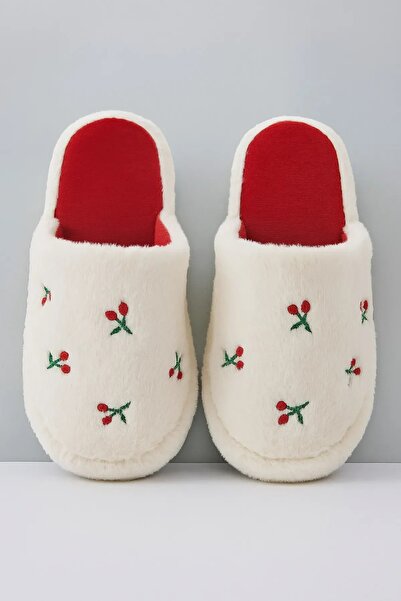 Lively Stylish Cute Women's Home Slippers Silent Lightweight Soft Sole Embroidered
