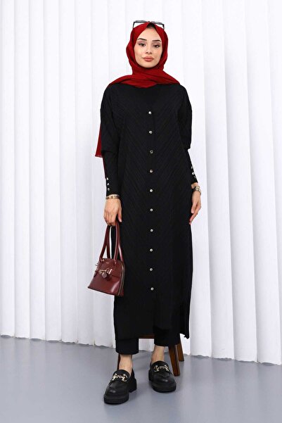 Genel Markalar Merserize Soğuk İp Düğmeli Hırka