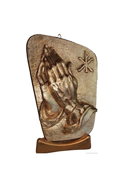 ArtBucovina Icoana Maini impreunate la rugaciune - obiect bisericesc din ceramica invelit cu foita de aur cu asp