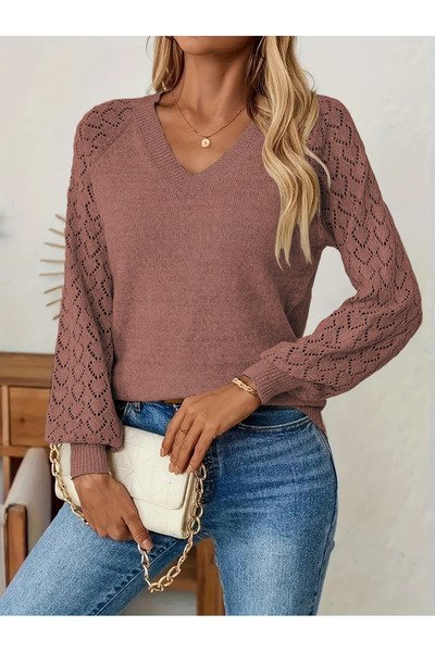 citystyle Tricotaj pentru femei Pulover cu decolteu în V Cinnamon Soft Trend ...