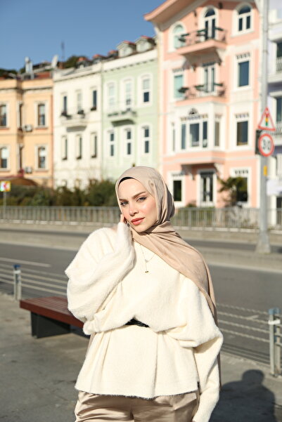 ENRİCO FERRİ Jakarlı Geometrik Desen Lumea Şal - Bej