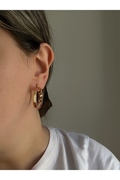 Owentis Çelik Rose Gold Halka Owgly Küpe -kararma yapmaz-