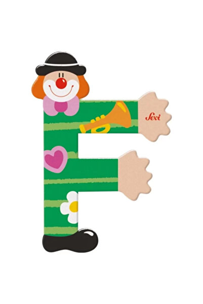 Angel Of Life Clown Wooden Letter F