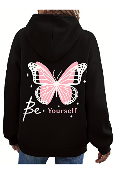 uyguntarz Φούτερ Unisex Be Your Self με στάμπα με σχέδιο Oversize