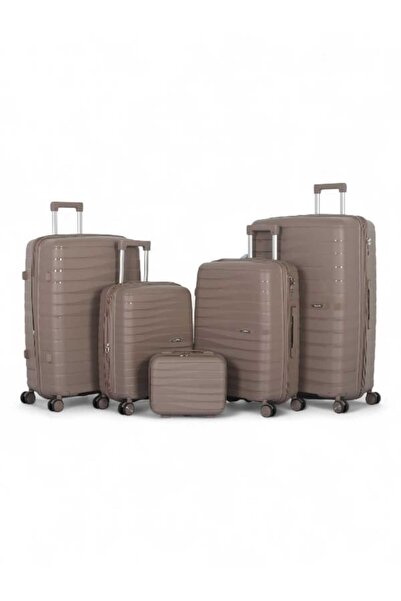 CAPATAN Luxury Complete Luggage Set - 5 Pieces of Shatter-Resistant Polypropylene (Large Sizes & Superior Features)