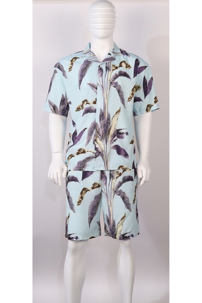 Red Planet Oversized Men’s Shorts Set with Modern Print