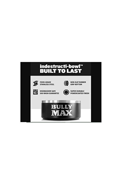bully max BullyMax Heavy Duty Dog Bowl – Steel – 64oz – L