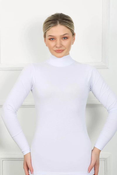 Beruflic Long Sleeve High Neck Bodysuit White