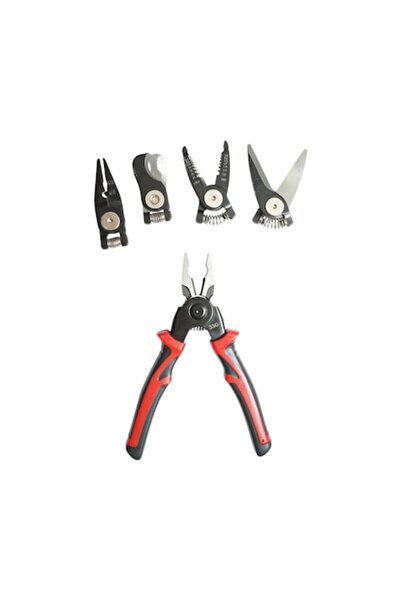 dalimag Set multifunctional 5 in 1 cu foarfeca, cleste patent, taiere, sertizare, dezizolare cabluri