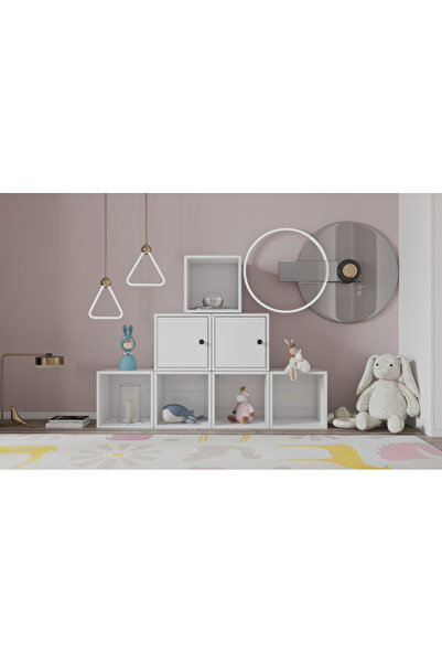 Nettrends 2 Kapaklı Küpsel Tasarım Modern Çok Amaçlı Dolap