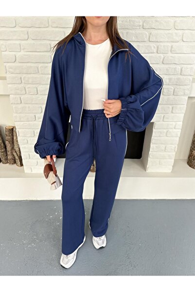 b buhari bykoc Stripe Detailed Parachute Sleeve Tracksuit Set