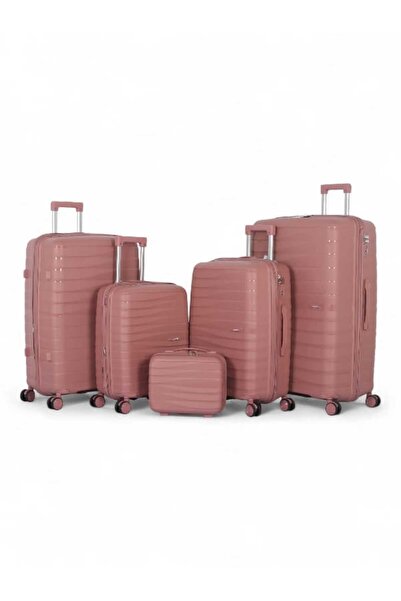 CAPATAN Luxury Complete Luggage Set - 5 Pieces of Shatter-Resistant Polypropylene (Large Sizes & Superior Features)