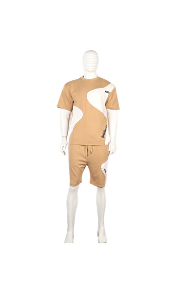 Red Planet Oversized Men’s Shorts Set with Modern Print