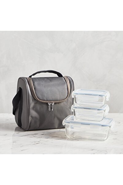 Generic Alba 3-Piece Tiffin Box Set with Lunch Bag