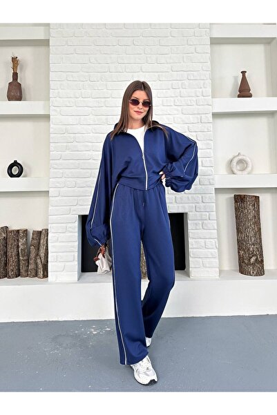 b buhari bykoc Stripe Detailed Parachute Sleeve Tracksuit Set