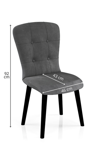 Desire Babyface Safir Chair, one piece, living room, kitchen, velvet fabric upholstery, wood, Black Legs,