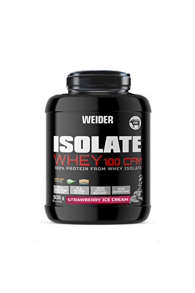 Weider Whey Protein Isolate Powder, Weider, Isolate Whey 100 CFM, Strawberry, 908g