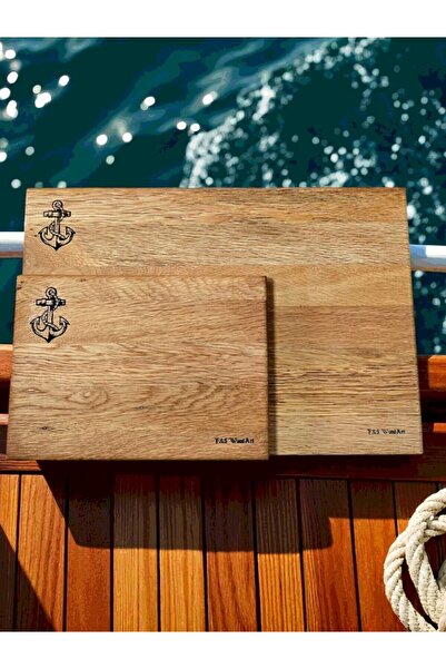 F&S WoodArt Marin Set of 2 - Oak Natural Wood Kitchen Cutting Presentation Meat Bread Chopping Board