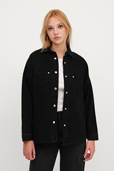 Addax Snap Fastener Denim Jacket C1050