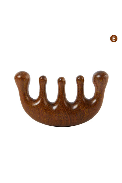 Choice4 E Wood Therapy Massage Comb Head Face Scalp Gua Sha Massager Natural Facial Sandalwood Wide Tooth G.