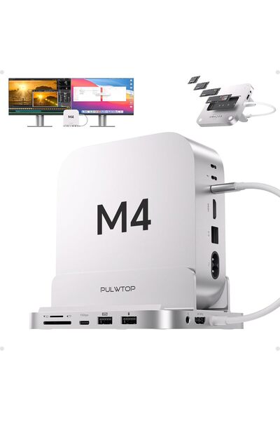 Generic PULWTOP 9 in 1 Mac mini M4 Dock with HDMI 4K & 4TB M.2 SSD Enclosure