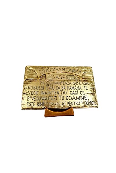 ArtBucovina Ceramic plate with gold leaf - Blessing of the house