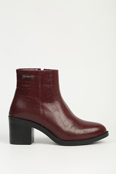 Pierre Cardin Bordo Fermuarlı Yarım Bot PC-55270