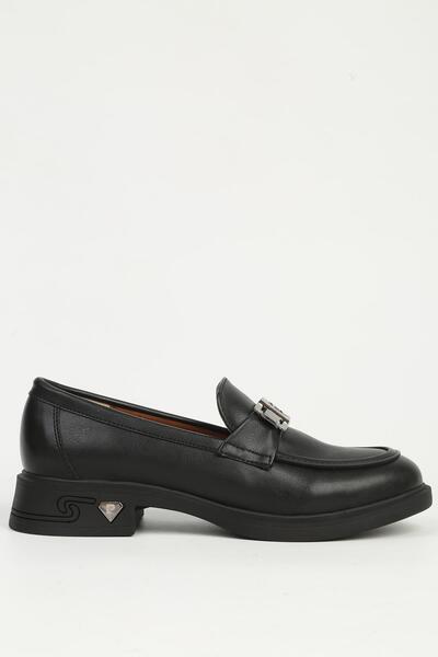 Pierre Cardin Kadın Siyah Cilt Loafer PC-55266