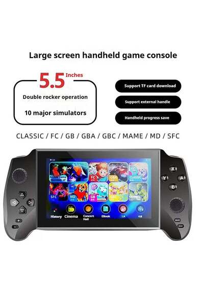 B NEW 2025 X13 5.5 Inch Retro Game Console, Dual Joystick, 10 Emulators, 3000 Classic Games, TV Output