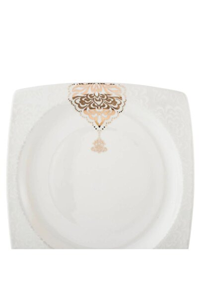 ORIAN 6-piece square porcelain decorated dessert, fruit and breakfast plate set